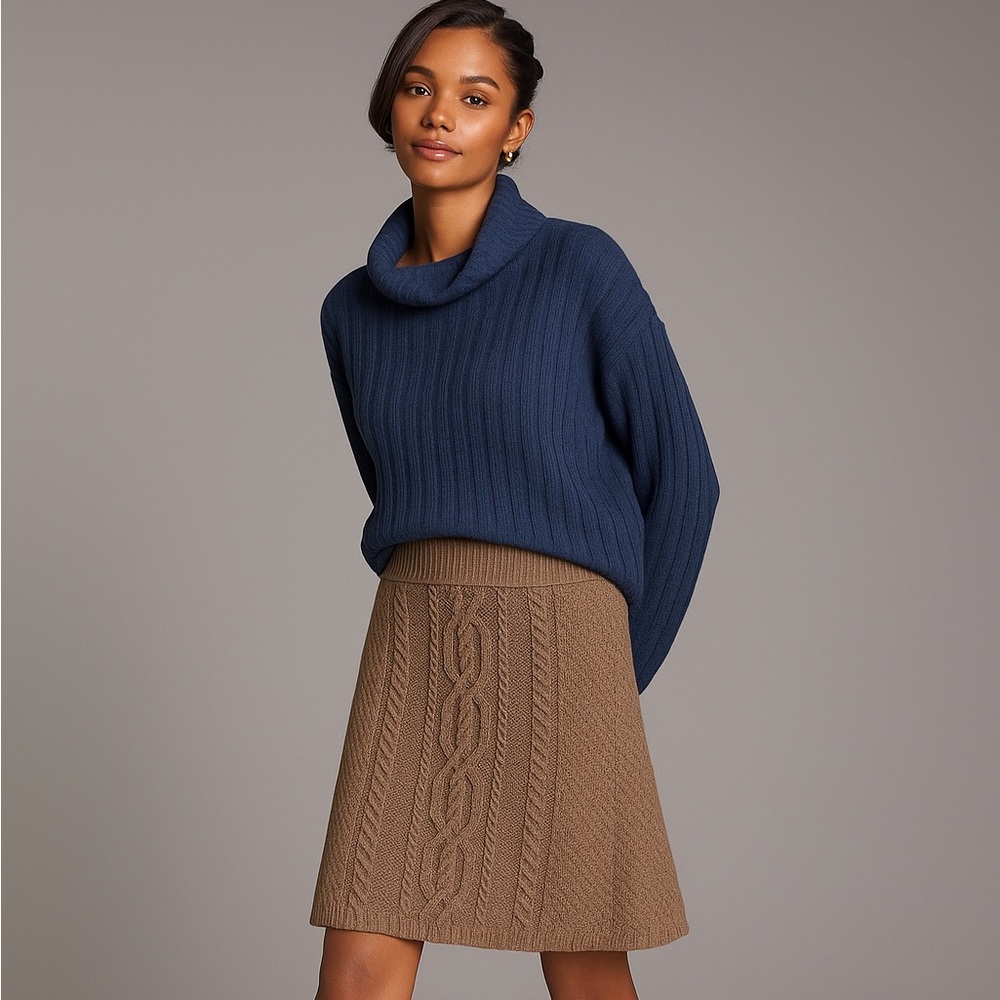 Anthropologie 100% Wool Sweater Skirt by Moth